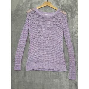 Talbots Sweater Womens SP Small Petite Cotton Loose Knit Crew Neck Long Sleeve